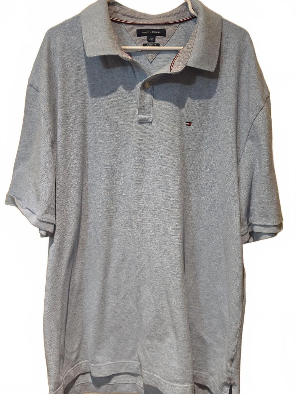 Tommy Hilfiger Mens Heather Blue Polo Size XXXL Cotton Prep Business Casual